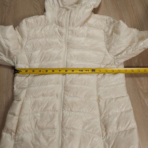 Uniqlo Ultra Light Down Hooded Jacket Womens Small White Packable Puffer Coat - Picture 8 of 13